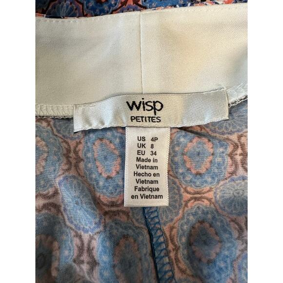 Stitch Fix Wisp Maxi Dress Blue Border Print V-Neck Boho Sleeveless Size 4P - Picture 8 of 9